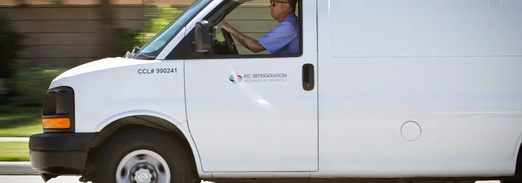 KIC Refrigeration service vehicle serving Holyoke area